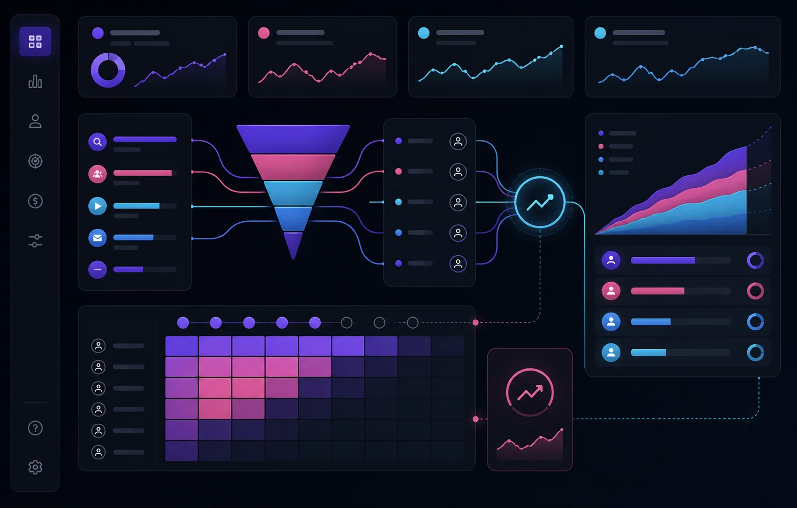 Ad analytics dashboard with revenue and lifetime value
